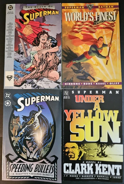LOT of 4 Death of SUPERMAN -WORLD'S FINEST -Speeding Bullets -Under A Yellow Sun