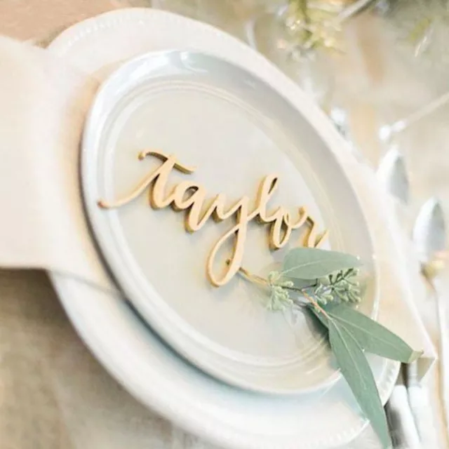 MDF Seating Place Card Name Custom Word Wedding Events Table Seating Wood Names