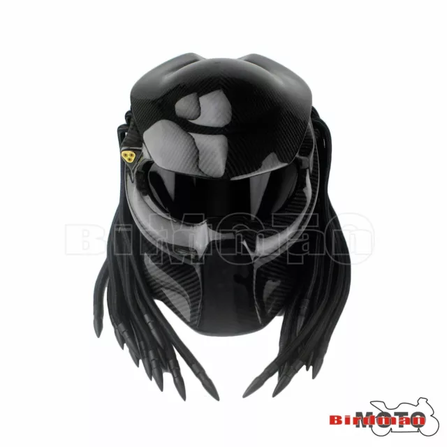 Casque Predator personnalisé Black Red Fire Line pour moto (APPROVED  DOT/ECE)