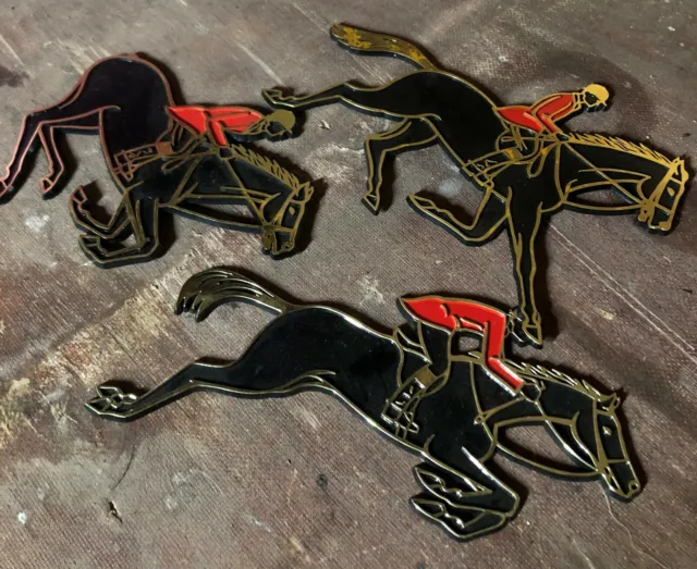 Vintage Horse Rider Showjumper Self-Adhesive Plaques By Invicta Plastics 1966 3