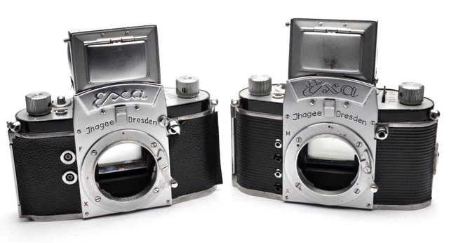Ihagee Exakta Exa 2x Lot Analog Spiegelreflex Kamera Gehäuse Camera Body m73b