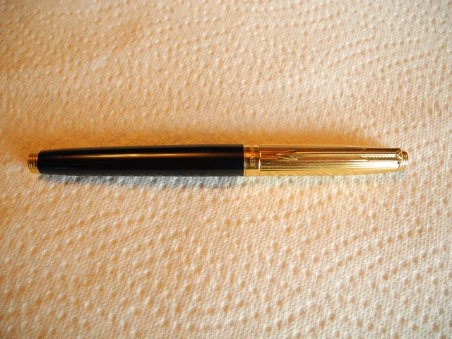 Stylo Plume Parker Victory Vintage - Plume En Or 18 Carats, Couleur Noire, Occasion
