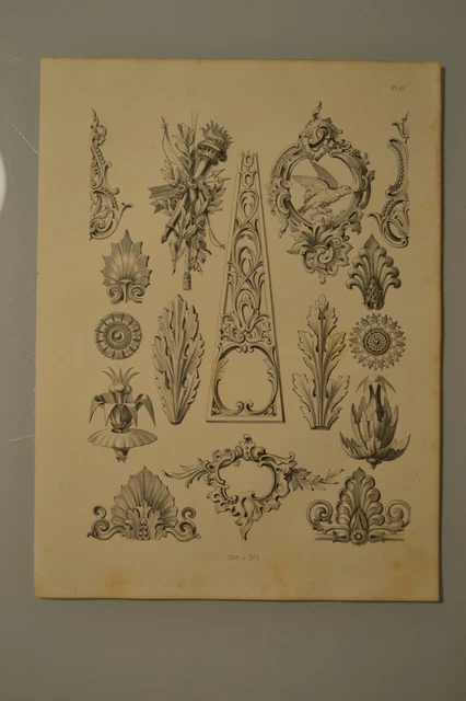 GRAVURE XIXe S. CUISINE CLASSIQUE PATISSERIE / DETAILS D'ORNEMENT