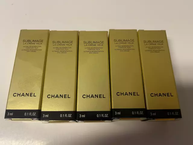 5x Chanel Sublimage La Creme EYE CREAM 3ml / .10oz each sample tubes