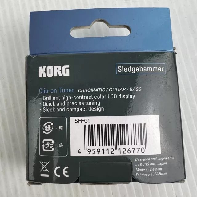 Korg Sledgehammer Clip-On Guitar Tuner CR2032 2