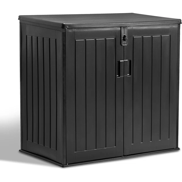 Metzler Mülltonnenbox 1er Box 240L Holzoptik Anthrazit Mülltonnenverkleidung