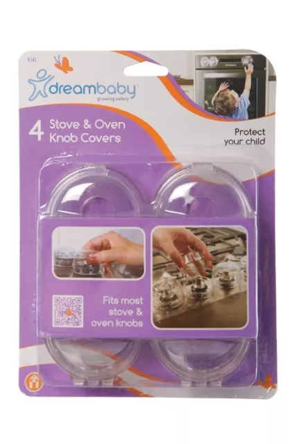 New Dreambaby Stove Oven Knob Covers 4 Pack Baby Toddler Safety Dream Baby