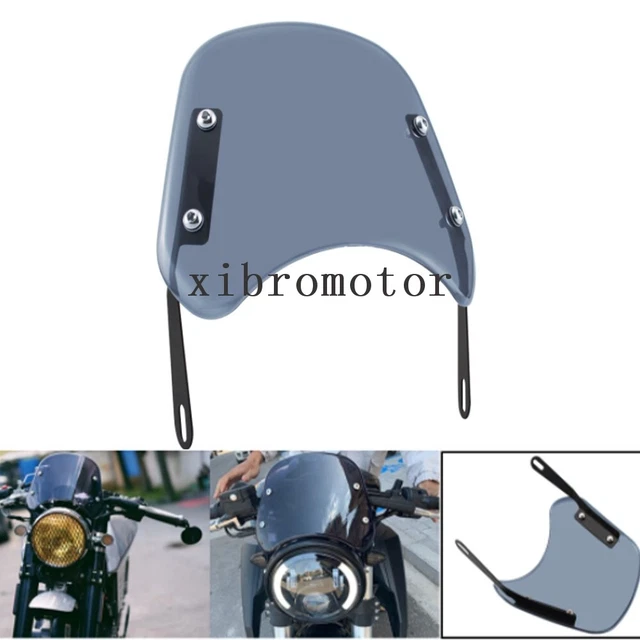 Universal Smoke 5-7'' Round Headlight Fairing Windshield Windscreen For Harley