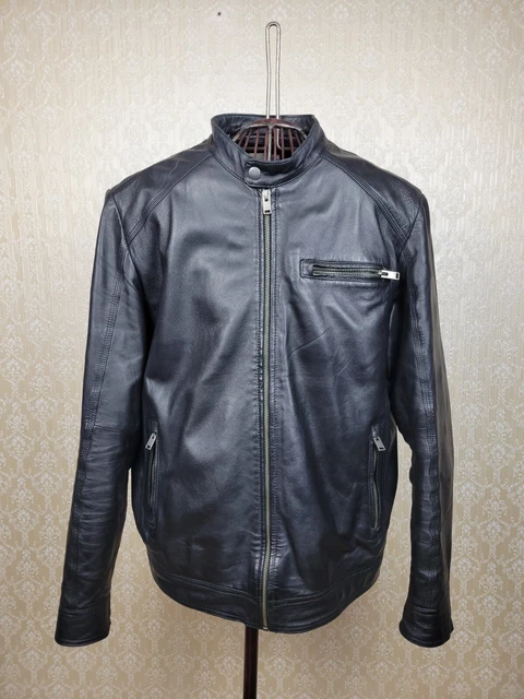Selected homme indigo leather jacket hotsell
