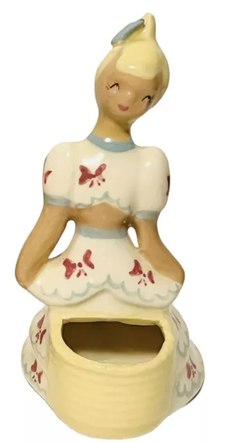 Vintage Yona Ceramic Planter California Pottery blonde Lady Girl Vase Figurine