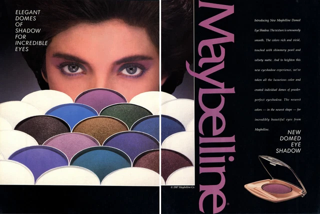 1987 MAYBELLINE EYE shadow makeup 2-page MAGAZINE AD £9.59 - PicClick UK