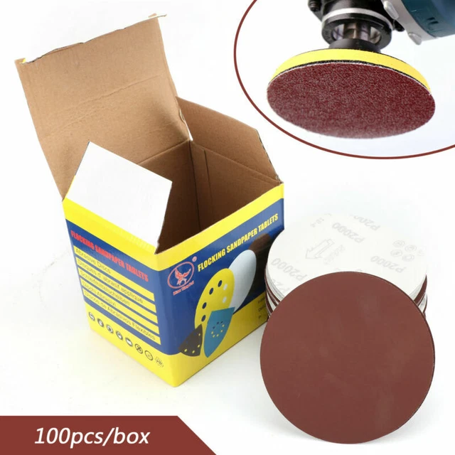 New 2000 Grit 100PCS 6Inch DA Hook & Loop Sandpaper Sanding Discs Sand Sheet