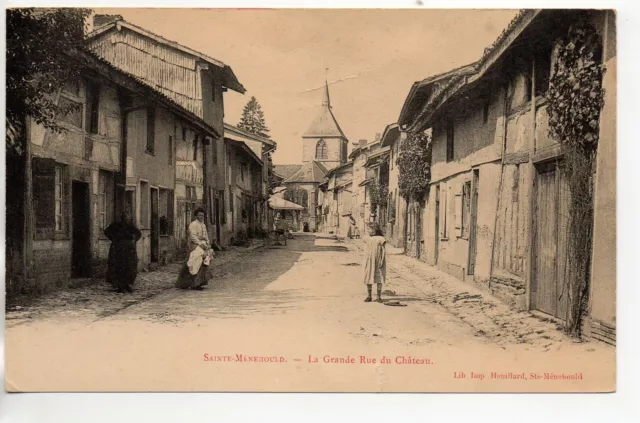 SAINTE MENEHOULD - Marne - CPA 51 - la grande rue du Chateau