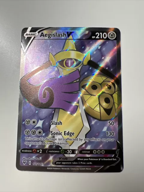 Pokémon JCC Aegislash V Vivid Voltage 177/185 Holo Arte Completo Ultra Raro