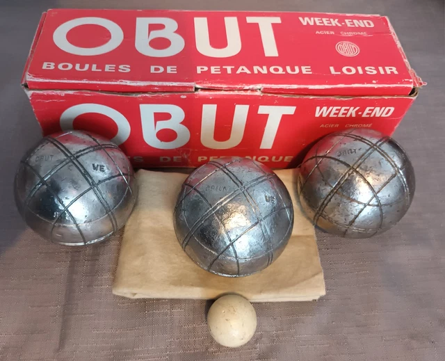 Triplette De Boules Obut Publicitaire ELBE - Vintage - Diamètre 73mm - Occasion
