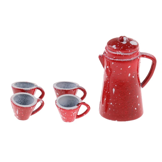1/12 Chinesisches Porzellan Kaffee Tee Set Puppenhaus Miniatur Kochgeschirr
