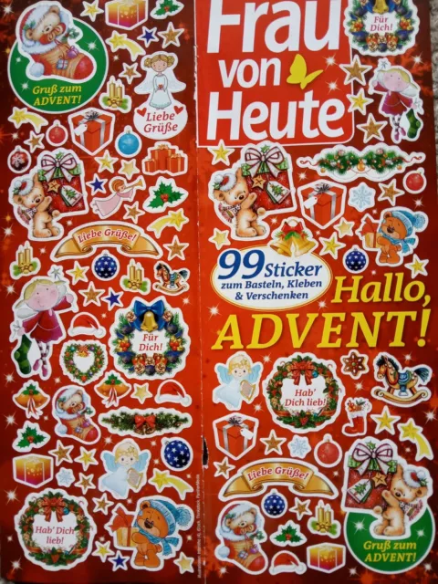1 gr. Aufkleber-Bogen (sticker) aus Zeitschrift  -Weihnachten-