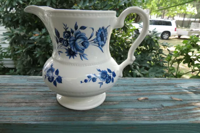 vintage Lord Nelson Pottery,England,pitcher blue roses,11-72,teapot,handle,vase