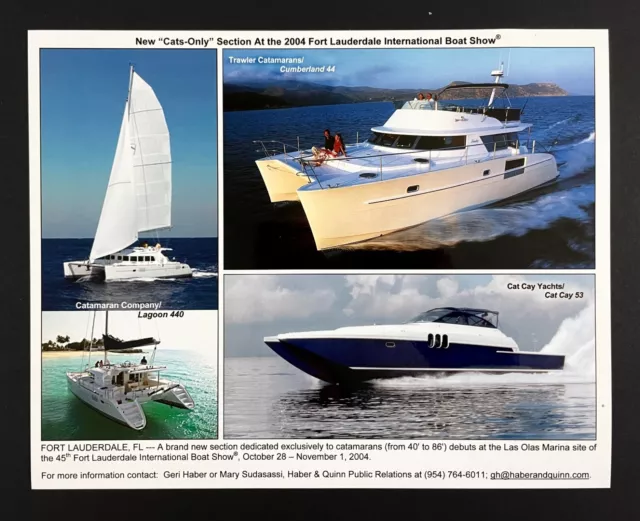 2004 Fort Lauderdale FL International Boat Show Cats-Only Catamarans Press Photo