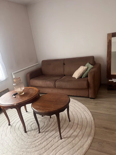 Canapé Design en Velours Convertible 198cm Taupe