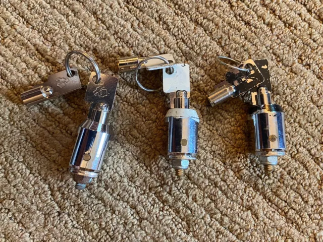 Three Storage Unit Cylinder Locks with Keys