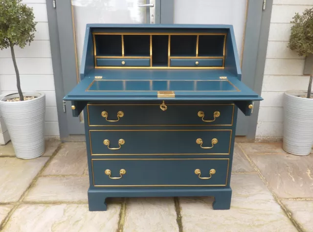 Unique Vintage Painted Bureau Writing Desk. Delivery Available