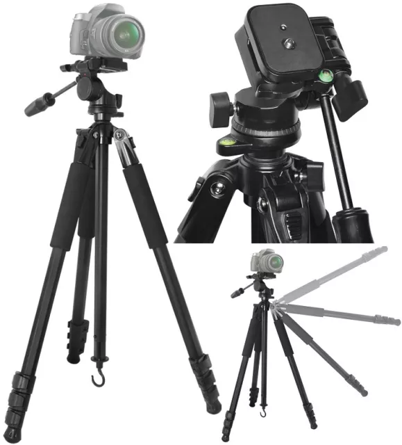 True Professional 80" Heavy Duty Tripod For Canon Vixia HF R800 R82 R80 GX10