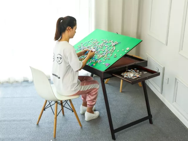 jigsaw puzzle storage folding tilting drawer table 1500 1000 pcs mat board stand
