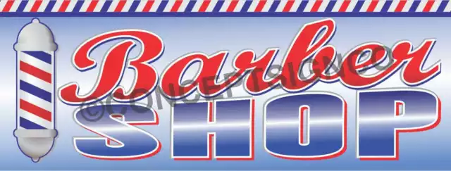 2'X5' BARBER SHOP BANNER Signs Pole Haircuts Razor Shave Mens Salon Beard Trim