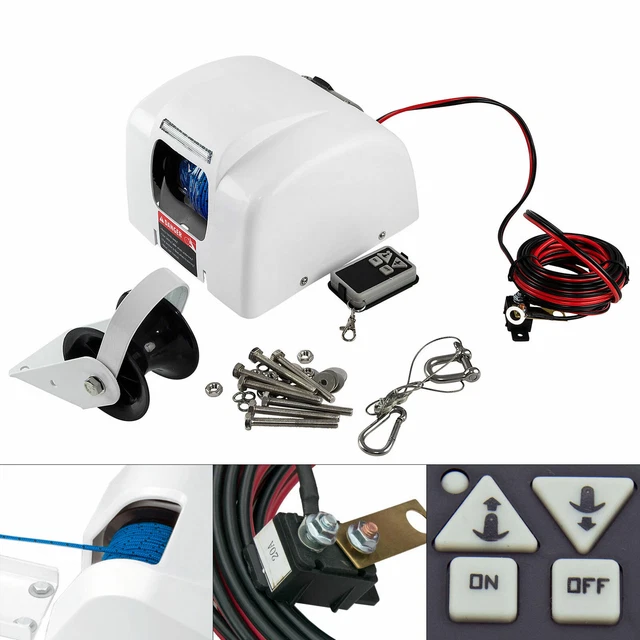 BOAT ELECTRIC WINDLASS Anchor Winch Wireless Remote Controll Marine ...