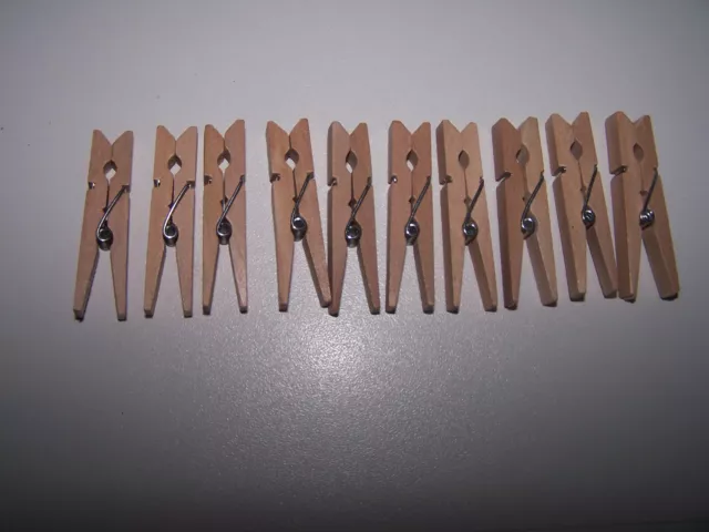 NEU - 10 Mini Holzklammern, Deko, Basteln, ca. 4,7x1cm