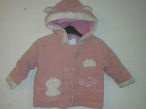 Bnwt Just Too Cute Corduroy Hooded Pink Jacket Age 6-9 Months