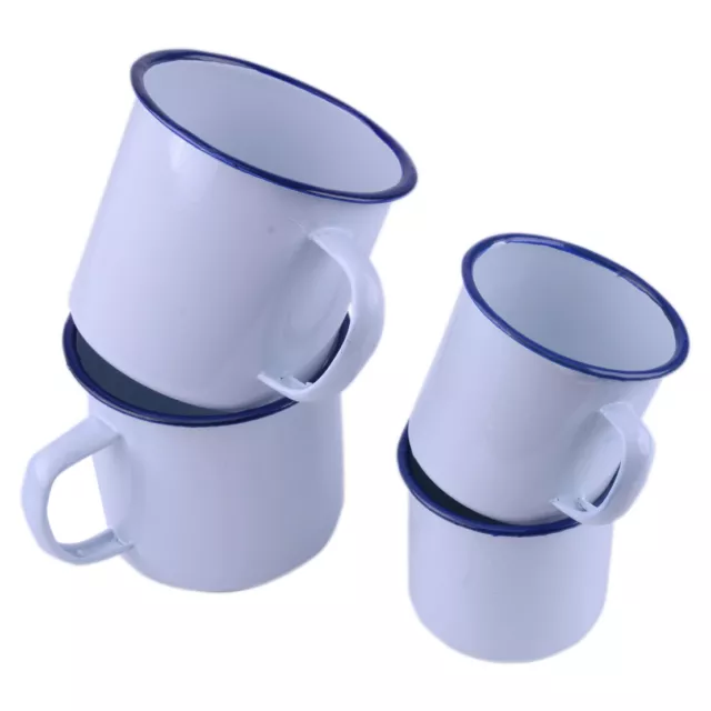 2 x tasse à eau portable en émail de voyage tasse à boire épaisse café thé camping randonnée