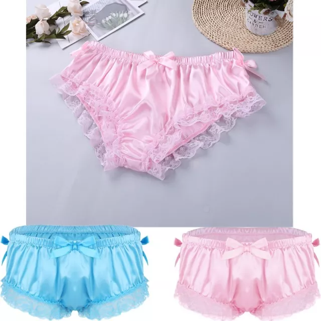 Mens Sissy Lingerie Frilly Ruffled Knickers Bloomers Briefs Underwear  Panties