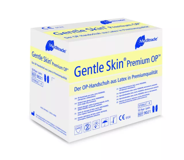 Meditrade Gentle Skin Premium OP-Handschuhe Latex puderfrei 50 Paar Gr. 5,5-9