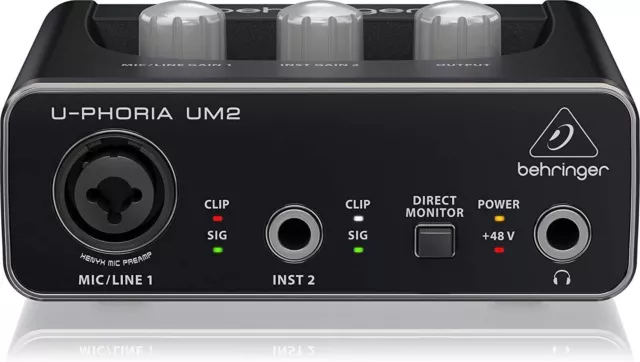 Binger 2 input 2 Output USB Audio interface Black 1-Channel UM2 U-PHORIA