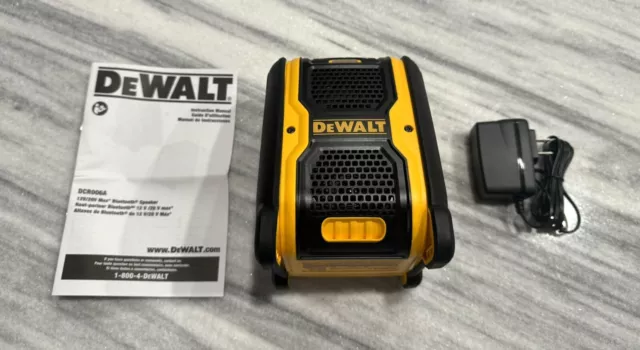 Brand New DEWALT Cordless Jobsite Bluetooth Speaker 12V/20V DCR006 w/ AC/DC Aux