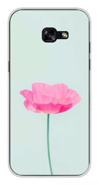 Coque en silicone imprimée compatible Samsung Galaxy A3 2017 Fleur Rose