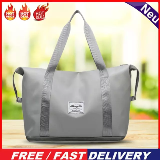 Casual Luggage Oxford Travel Duffle Bags for Shopping Fitness Gym (Grey)