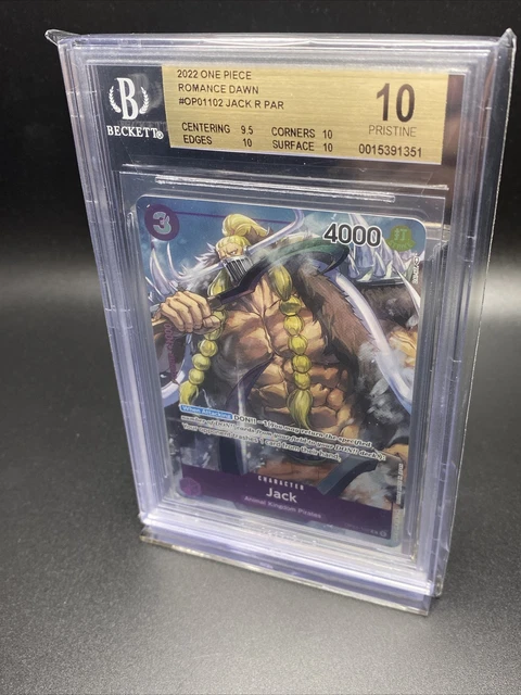One Piece Card Game Romance Dawn Jack Alt Art OP01-102 Rare English BGS 10