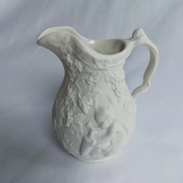 Portmeirion Parian Ware Grape Harvesters Cream Jug White Small Perfect Condition