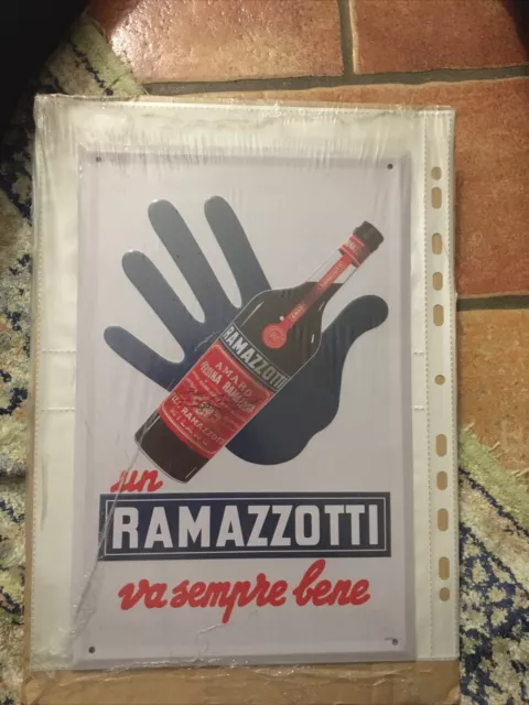 Targa Pubblicitaria In Lamiera Ramazzotti Amaro