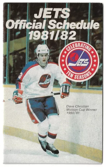 1981-82 Winnipeg Jets NHL Hockey Schedule !!! Molson