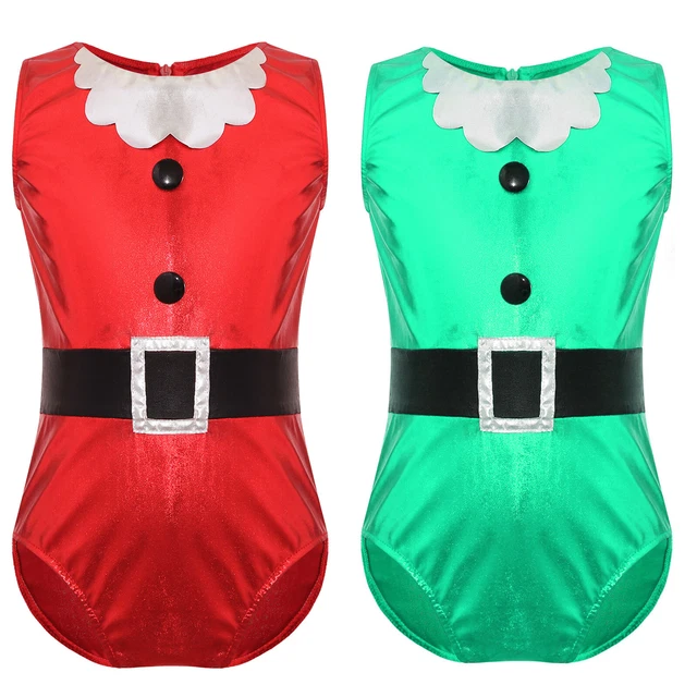 Body Bambine Natale Babbo Natale elfo caramelle Cane Leotard abbigliamento da ballo