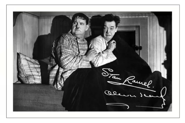 LAUREL & HARDY Signed Autograph PHOTO Gift Signature Print THE LIVE GHOST