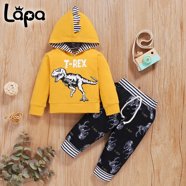 Lapa Neugeborene Baby Boy Jungen Dinosaurier Hosen Outfits Kinder Kleidung Set