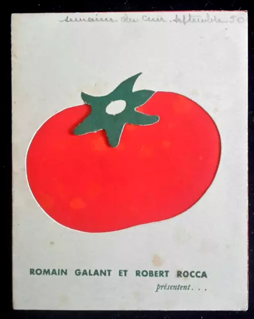 Romain Galant  Robert Rocca" La Tomate" programme de théâtre-cabaret 1950, Rolex