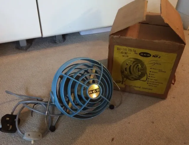 Retro Oscillating Fan 50s 60s 70s Vintage Mid Century RGD Model NP 1 REWIRED