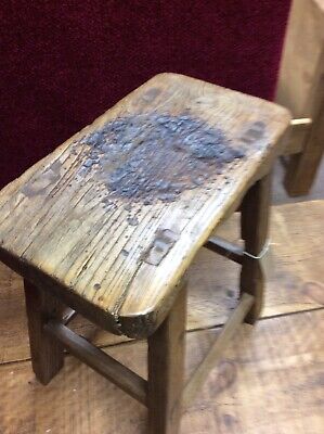 Hungarian Style Wooden Rustic Antique Stool 2