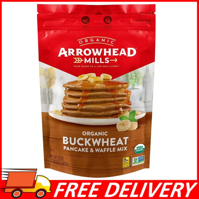 Arrowhead Mills Pancake & Waffle Mix, 22oz, Buckwheat, Non-GMO & USDA Organic